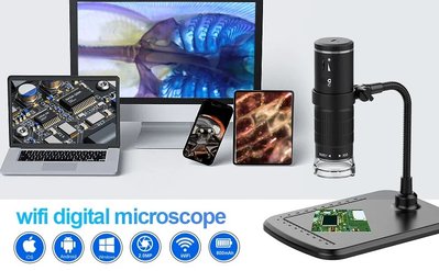 Бездротовий цифровий зі збільшенням 50X-1000X USB-мікроскоп з гнучкою підставкою для ПК, iPhone, Android 2432016000008 фото