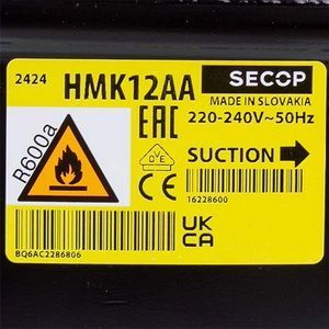 Компресор для холодильника SECOP (DANFOSS) HMK12AA R600a 198 W (з пусковим реле ZAFP) 00000040763 фото