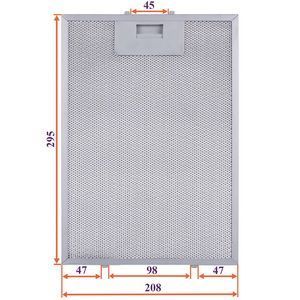 Жировий фільтр для витяжки 208x295x8mm (45mm/98mm) 00000056137 фото