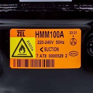 Компресор для холодильника HMM100A Zanussi ZEL R600a 100 W (з пусковим реле ZHB43-120P15C) 00000041588 фото