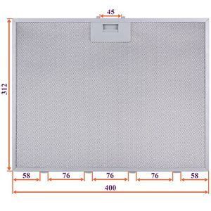Фільтр жировий для витяжки (металевий) 400x312x8mm (під защіпки, універсальний) 00000056142 фото