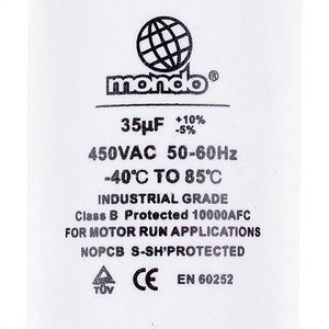 Пусковий конденсатор для пральної машини CBB60 35uF 450V 45x95mm (під гайку, 4 клеми) 00000018583 фото