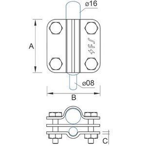 Затискач прут D=16mm/смуга/проволока D=8-10mm сталевий гальванічно оцинкований 00000056966 фото
