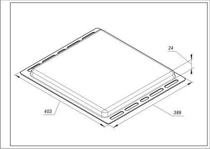 Емальоване деко для духовки Ariston, Indesit 403x389x24mm C00078391 00000005191 фото