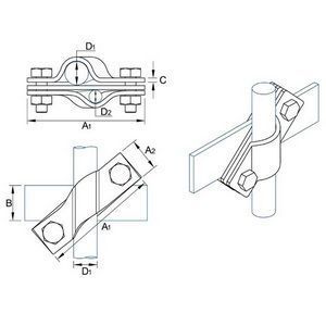 Затискач прут D=20mm/смуга 40mm/дріт D=8-10mm сталевий гарячеоцинкований 42/208.3 ОСН 00000056982 фото