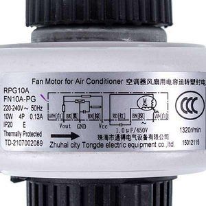Мотор вентилятора блоку для кондиціонера C&H 15012115 RPG10A 10W 220V 0.13A, шток 7x48mm 00000046686 фото
