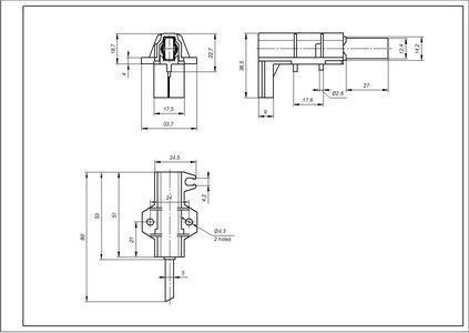 Щітки двигуна для пральної машини Ariston C00196539 (2 pcs.) rod 12.5x5x32 Type L 00000012630 фото
