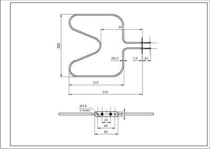 Zanussi 3570635015 Тен нижній 1000W для духовки 00000036818 фото