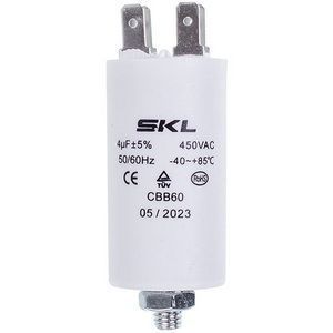 Пусковий конденсатор для пральної машини CAP507UN 4uF 450V 30x60mm (4 клеми) 00000005985 фото