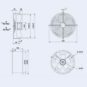 Осьовий вентилятор Weiguang YWF4E-300S-92/35-G 220V 1380rpm 1664 м3/год 00000040436 фото