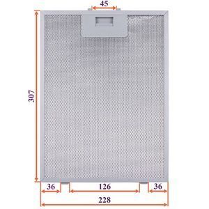 Жировий фільтр для витяжки 228x307x8mm (45mm/126mm) 00000056158 фото