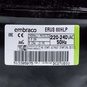 Компресор для холодильника ERUS60HLP EMBRACO R134 144 W 00000044191 фото