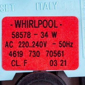 Помпа (насос) для пральної машини Whirlpool 481236018529 Plaset 34 Вт 58578 (контакти роздільні ззаду; на 3 саморізи) 00000016916 фото