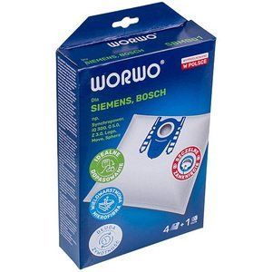 Набір мішків (4 шт) WORWO + фільтра мотора для пилососа Bosch, Siemens SBMB01K SBMB01K фото