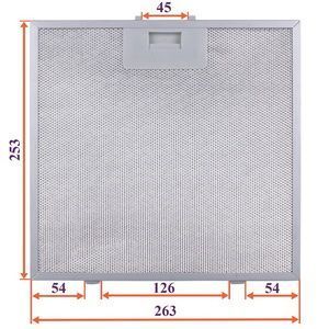 Фільтр жировий для витяжки 263x253x8mm (45mm/126mm) 00000056130 фото