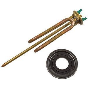 Тен фланцевий + прокладка для бойлера Ariston 65122210 1500W (мідний) L=260mm фланець 48mm (під анод M5) 00000033596 фото