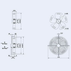 Осьовий вентилятор Weiguang YWF4E-500S-137/35-G 220V 1320rpm 6420 м3/год 00000040441 фото