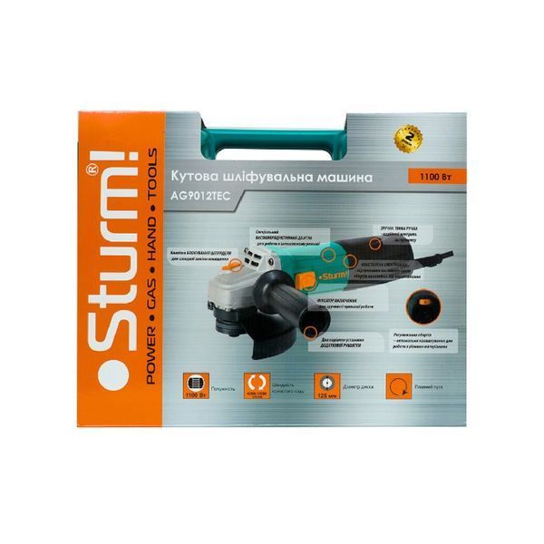 Болгарка (УШМ) з регулюванням оборотів Sturm AG9012TEC 1100 Вт, 125 мм 19864 фото