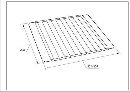 Решітка розсувна для духовки 350-560x320mm (універсальна) 00000042615 фото