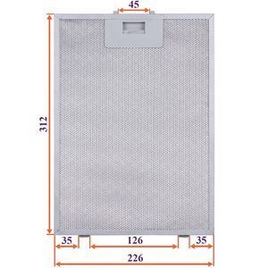 Фільтр жировий для витяжки 226x312x8mm (45mm/126mm) 00000056189 фото
