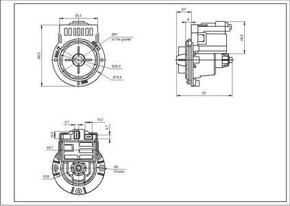 Помпа (насос) для пральної машини Mod.M332 RC0480/T2124 Askoll 30 Вт (алюмінієва обмотка, контакти роздільні ззаду) 00000021232 фото
