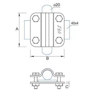 Затискач прут D=16-20mm/дріт D=8-10mm сталевий гальванічно оцинкований 44/208.2 ОС 00000060586 фото