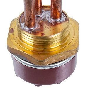 Тен для бойлера з термостатом 1500W (мідний) L=265mm фланець 54mm 1 трубка під датчик 00000047109 фото