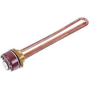 Тен для бойлера з термостатом 1500W (мідний) L=265mm фланець 54mm 1 трубка під датчик 00000047109 фото