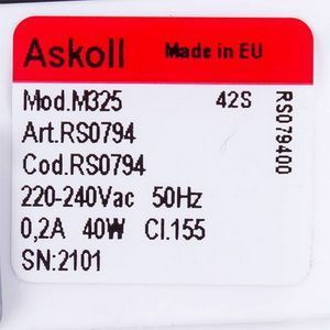 Помпа (насос) для пральної машини 290903 RC0014 Askoll 40 Вт M325 (контакти роздільні ззаду; на 3 засувки) 00000001916 фото