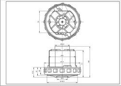 Двигун для миючого пилососа DeLonghi 5119110031 Domel 1600W D=131/92mm H=28/129mm 5119110031 фото