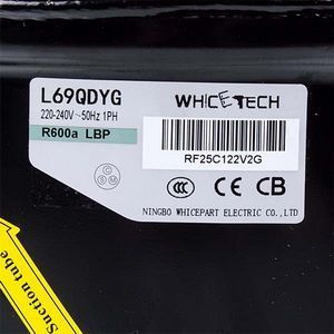 Компресор для холодильника L69QDYG WhiceTech R600a 130 W (з пусковим реле) 00000056848 фото