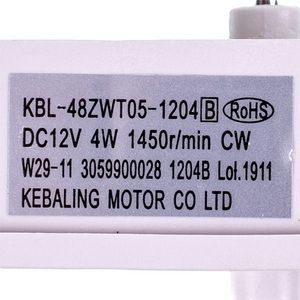 Двигун вентилятора KBL-48ZWT05-1204 4W 12V DC (вал 45x3.2mm) для холодильника 00000064920 фото